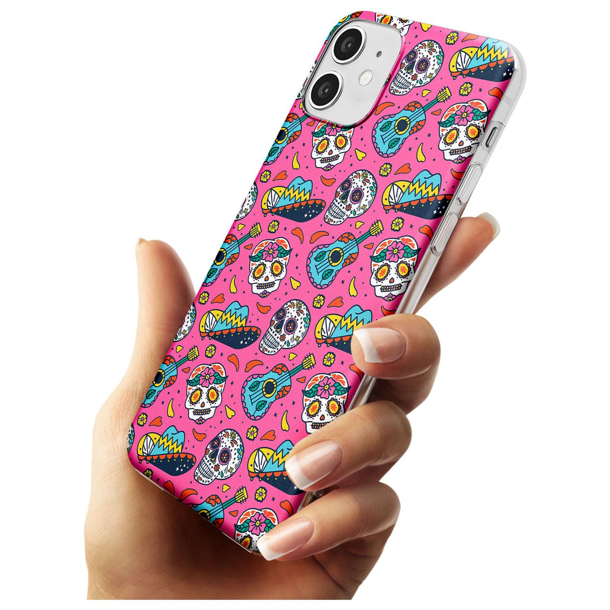 Pink Day of The Dead Pattern Slim TPU Phone Case for iPhone 11