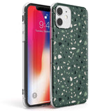 Green & Cream Terrazzo Pattern Phone Case iPhone 11 / Clear Case,iPhone 12 / Clear Case,iPhone 12 Mini / Clear Case Blanc Space