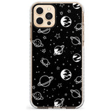 Outer Space Outlines: White on Black Slim TPU Phone Case for iPhone 11 Pro Max