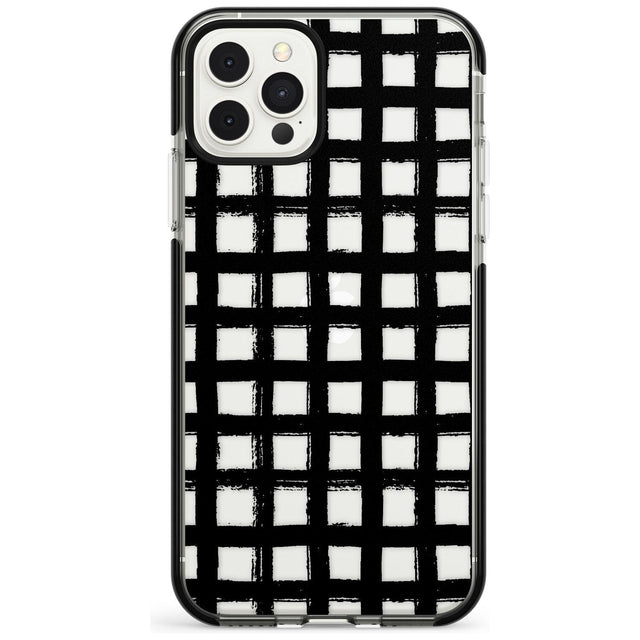 Messy Black Grid - Clear Pink Fade Impact Phone Case for iPhone 11