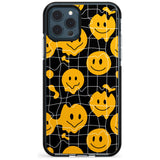 Acid Face Grid Pattern Black Impact Phone Case for iPhone 11