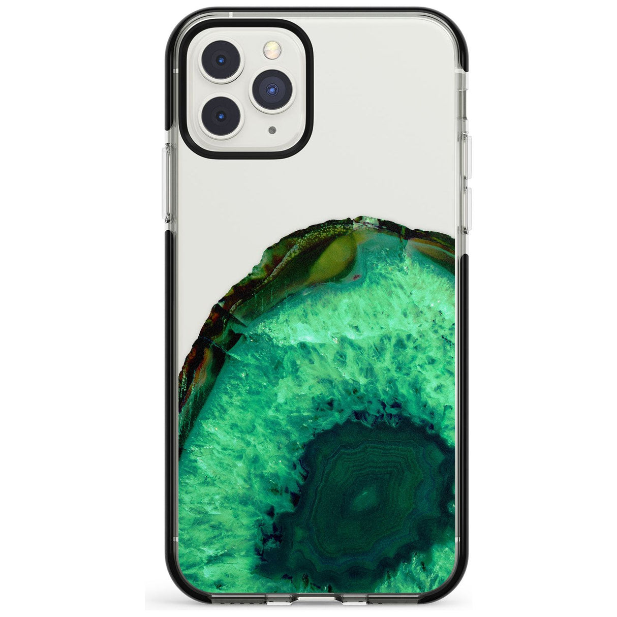 Emerald Green Gemstone Crystal Clear Design Black Impact Phone Case for iPhone 11 Pro Max