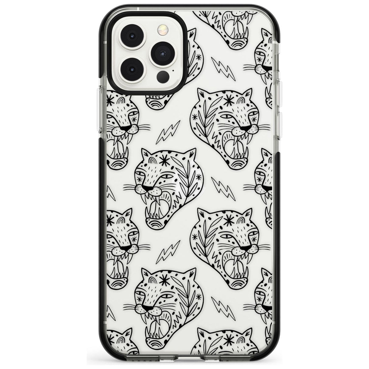 Black Tiger Roar Pattern Black Impact Phone Case for iPhone 11