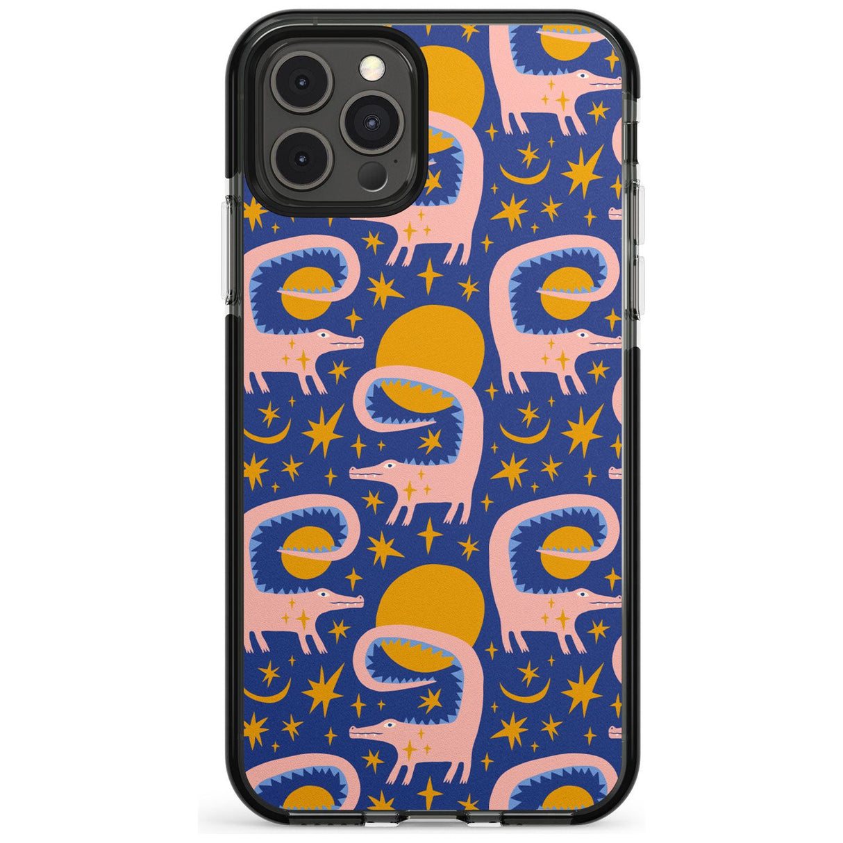 Sun Croc Pattern Black Impact Phone Case for iPhone 11