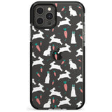 White Bunnies and Carrots Black Impact Phone Case for iPhone 11