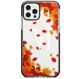 Personalised Monogram Autumn Leaves Black Impact Phone Case for iPhone 11