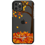 Personalised Autumn Leaves Black Impact Phone Case for iPhone 11