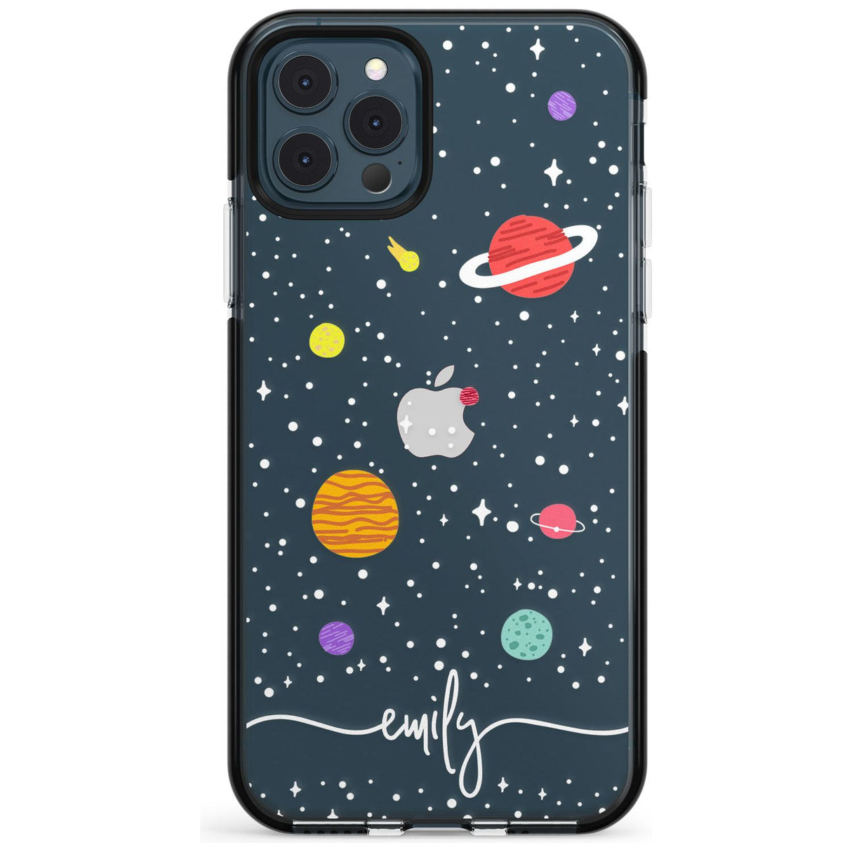 Custom Cute Cartoon Planets (Clear) Pink Fade Impact Phone Case for iPhone 11