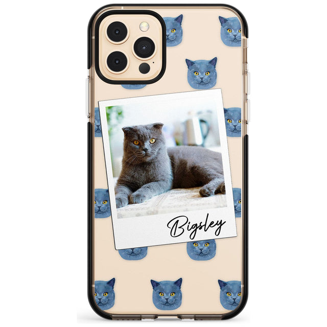 Personalised English Blue Cat Photo Black Impact Phone Case for iPhone 11