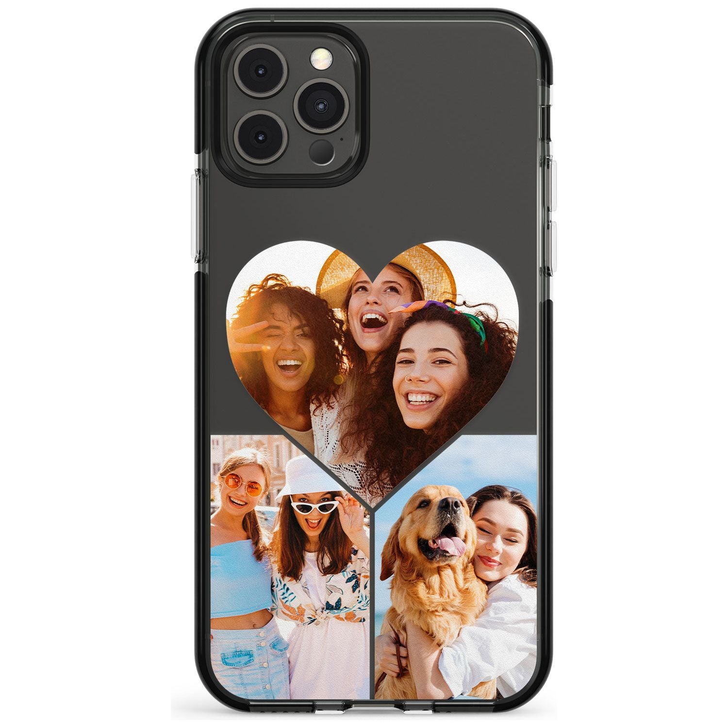 Personalised Heart Photo Grid Impact Phone Case for iPhone 11, iphone 12