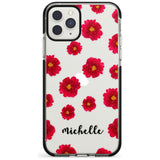 Red Peonies & Cursive iPhone Case  Black Impact Custom Phone Case - Case Warehouse