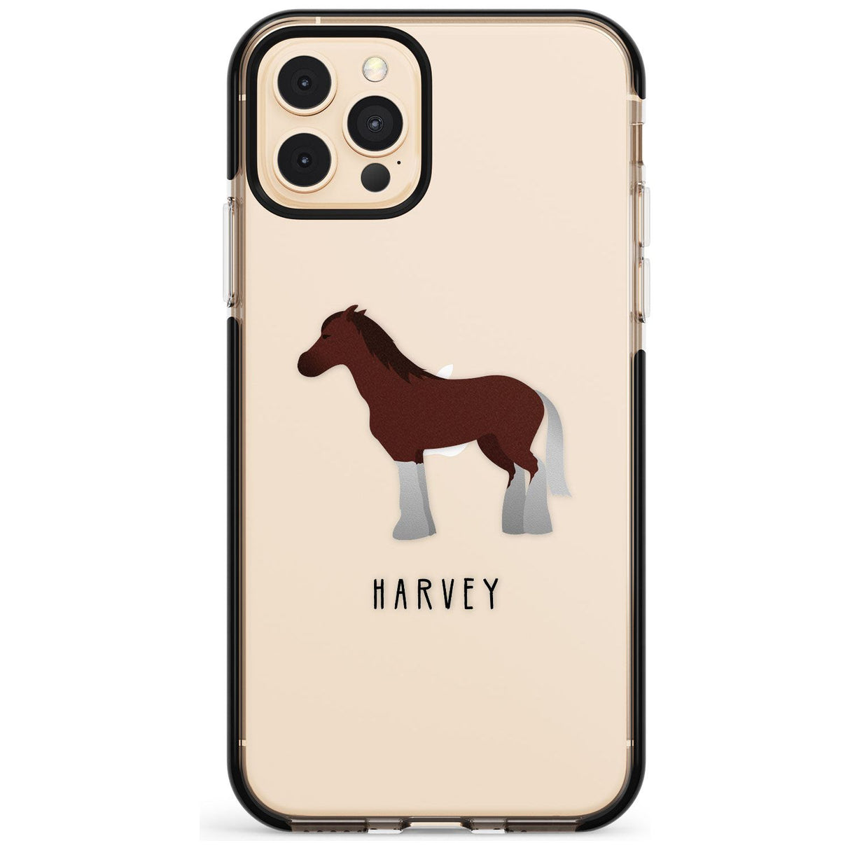 Personalised Brown Horse Black Impact Phone Case for iPhone 11