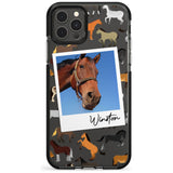 Personalised Horse Polaroid Black Impact Phone Case for iPhone 11