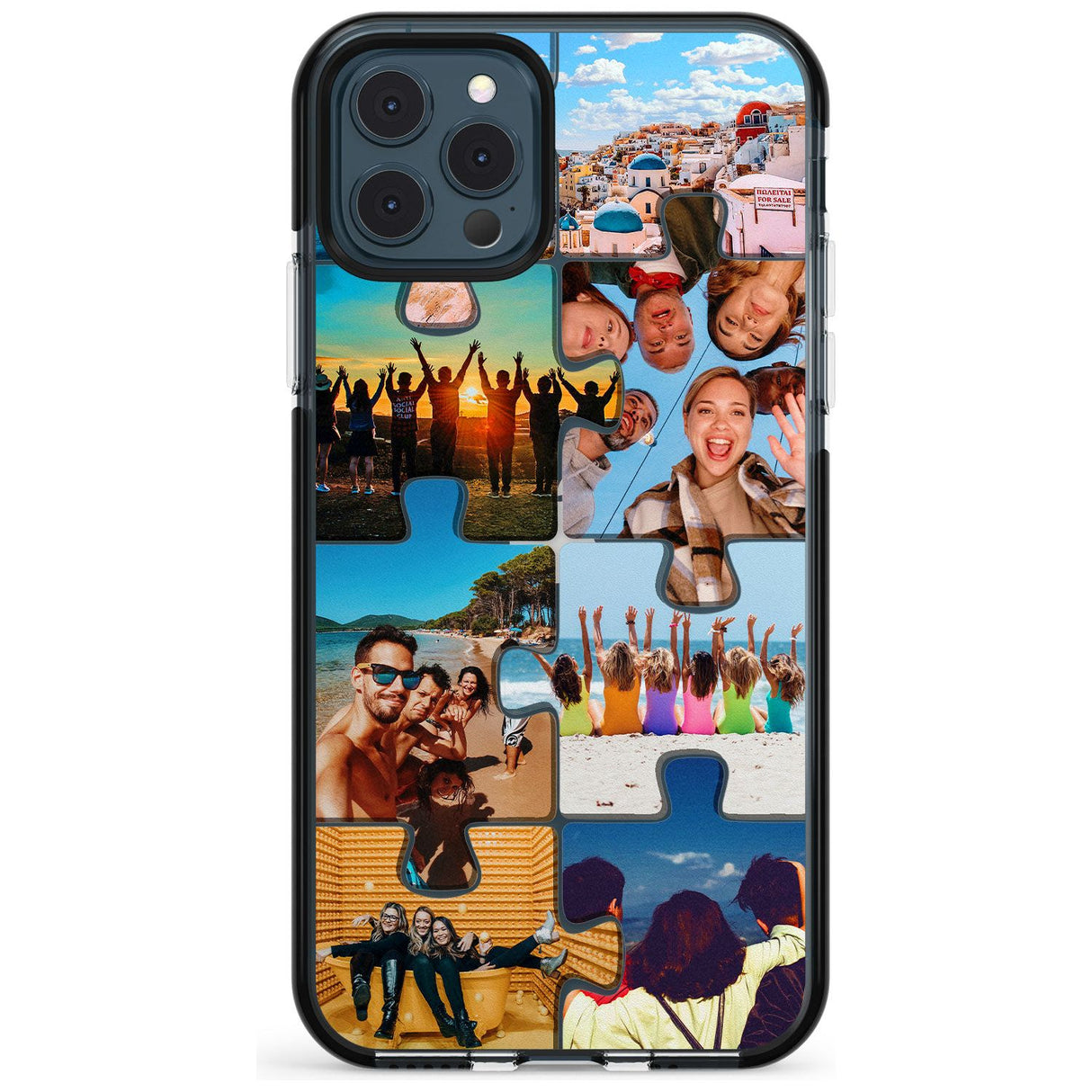 Personalised Jigsaw Photo Grid Black Impact Phone Case for iPhone 11