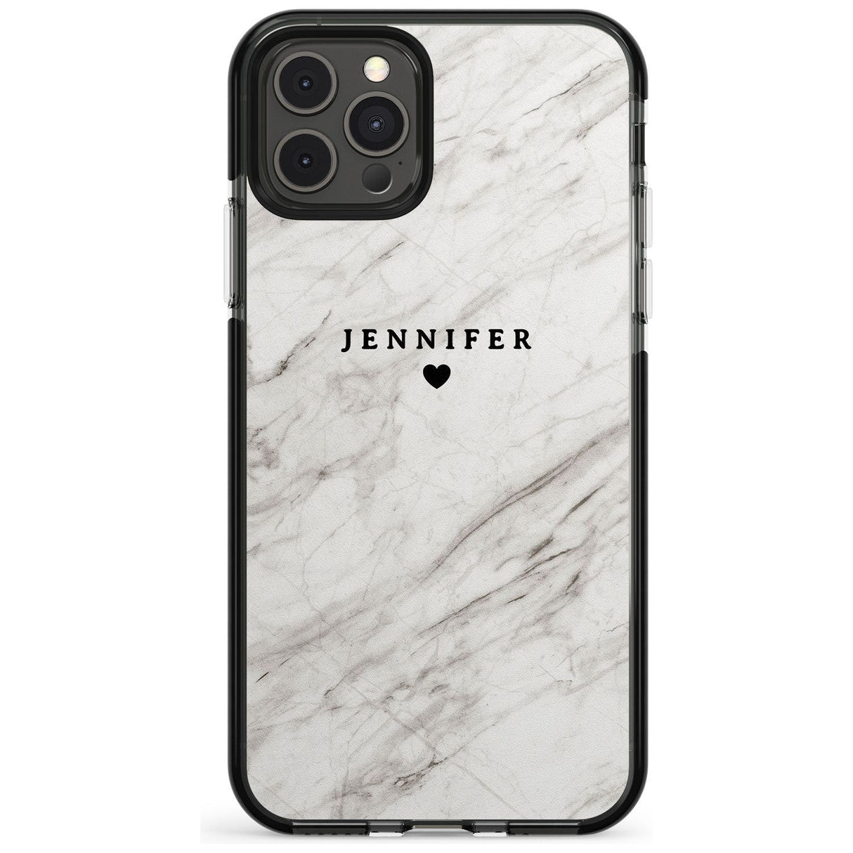 Personalised Light Grey & White Marble Pink Fade Impact Phone Case for iPhone 11