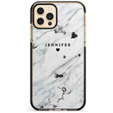 Personalised Black & White Marble Pink Fade Impact Phone Case for iPhone 11