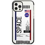 Personalised NASA Boarding Pass (Light) Black Impact Phone Case for iPhone 11