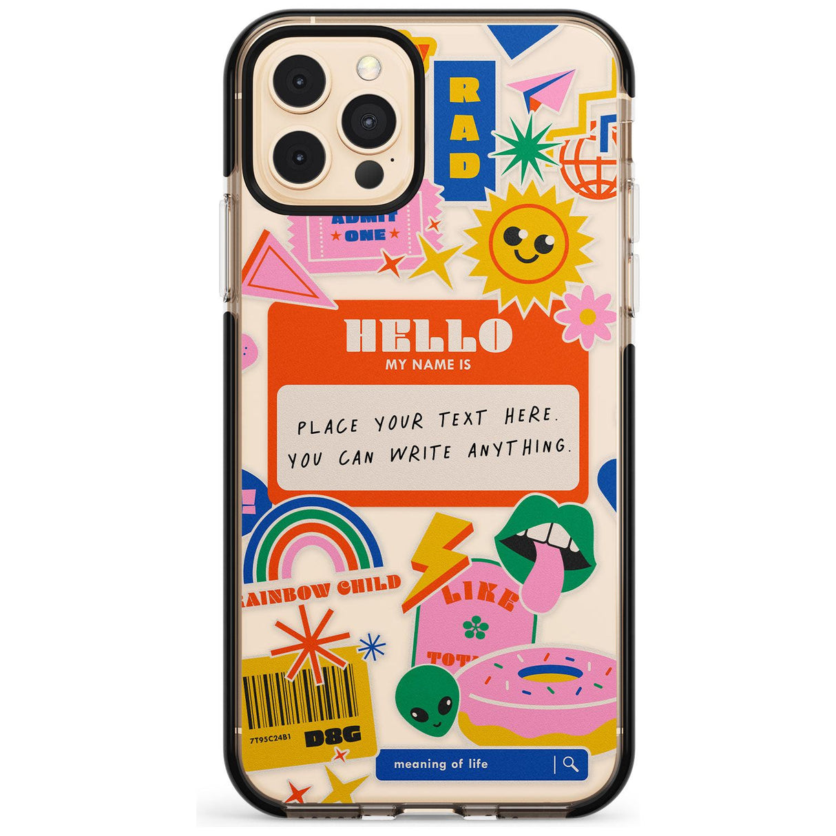 Custom Nostalgia Sticker Mix #2 Pink Fade Impact Phone Case for iPhone 11