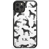 Personalised Cheetah Pattern: Black & White Pink Fade Impact Phone Case for iPhone 11