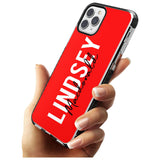 Bold Custom Name: Red Black Impact Phone Case for iPhone 11 Pro Max