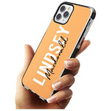 Bold Custom Name: Peach Black Impact Phone Case for iPhone 11 Pro Max