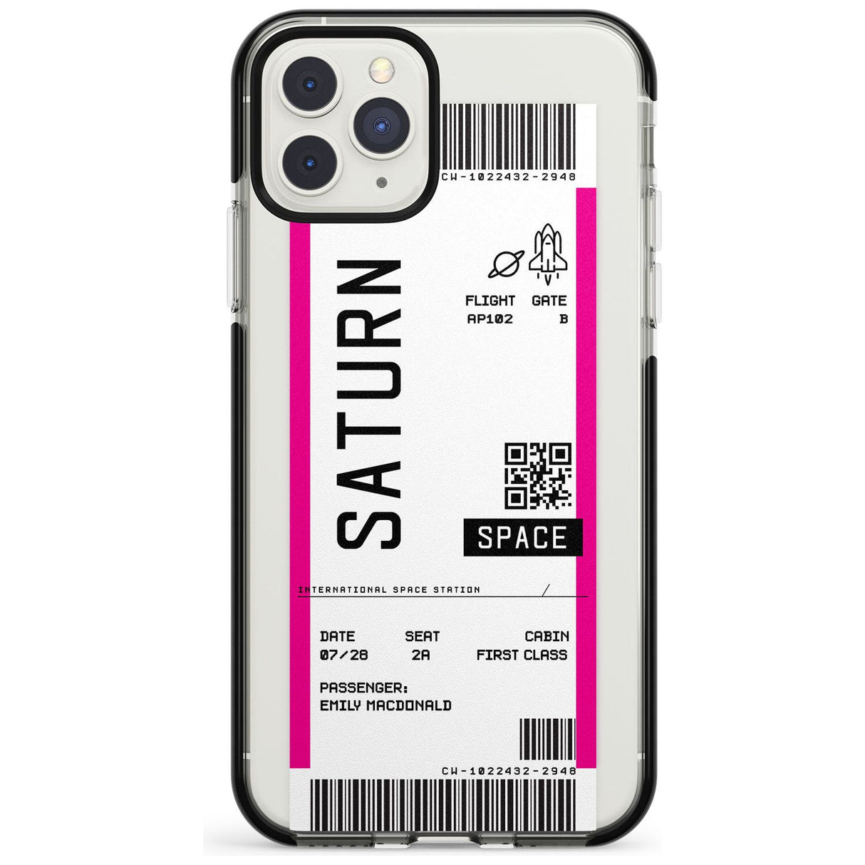 Saturn Custom Space Travel Ticket iPhone Case  Black Impact Custom Phone Case - Case Warehouse