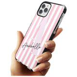 Pink Stripes & Large Monogram iPhone Case   Custom Phone Case - Case Warehouse