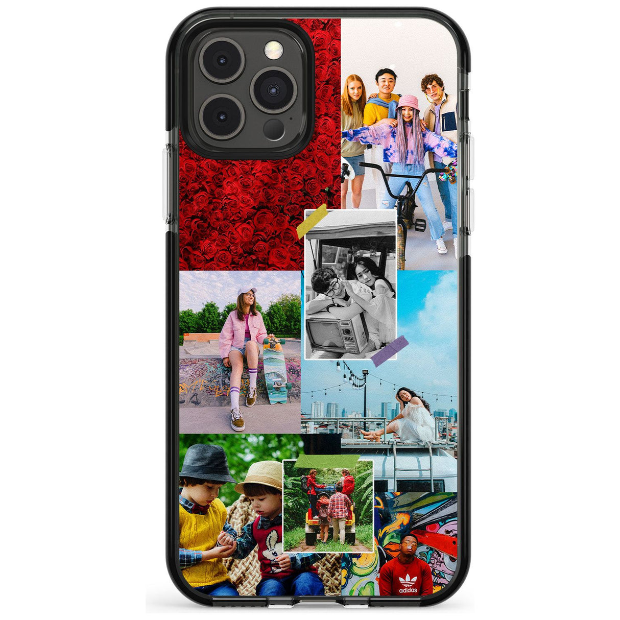 Personalised Photo Collage Black Impact Phone Case for iPhone 11