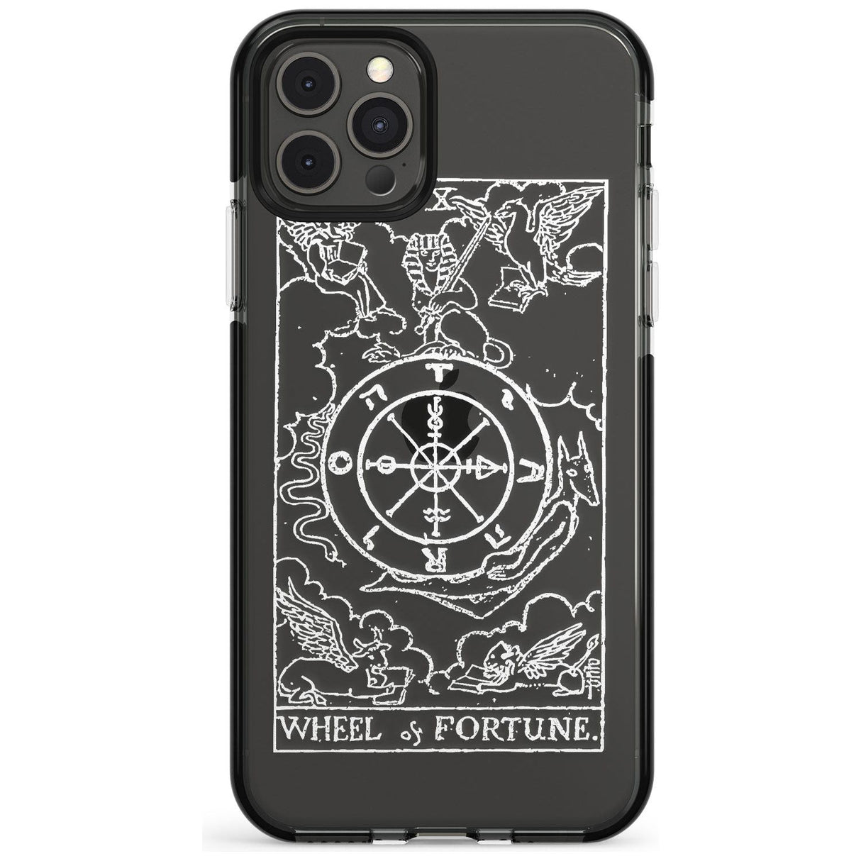 Wheel of Fortune Tarot Card - White Transparent Pink Fade Impact Phone Case for iPhone 11