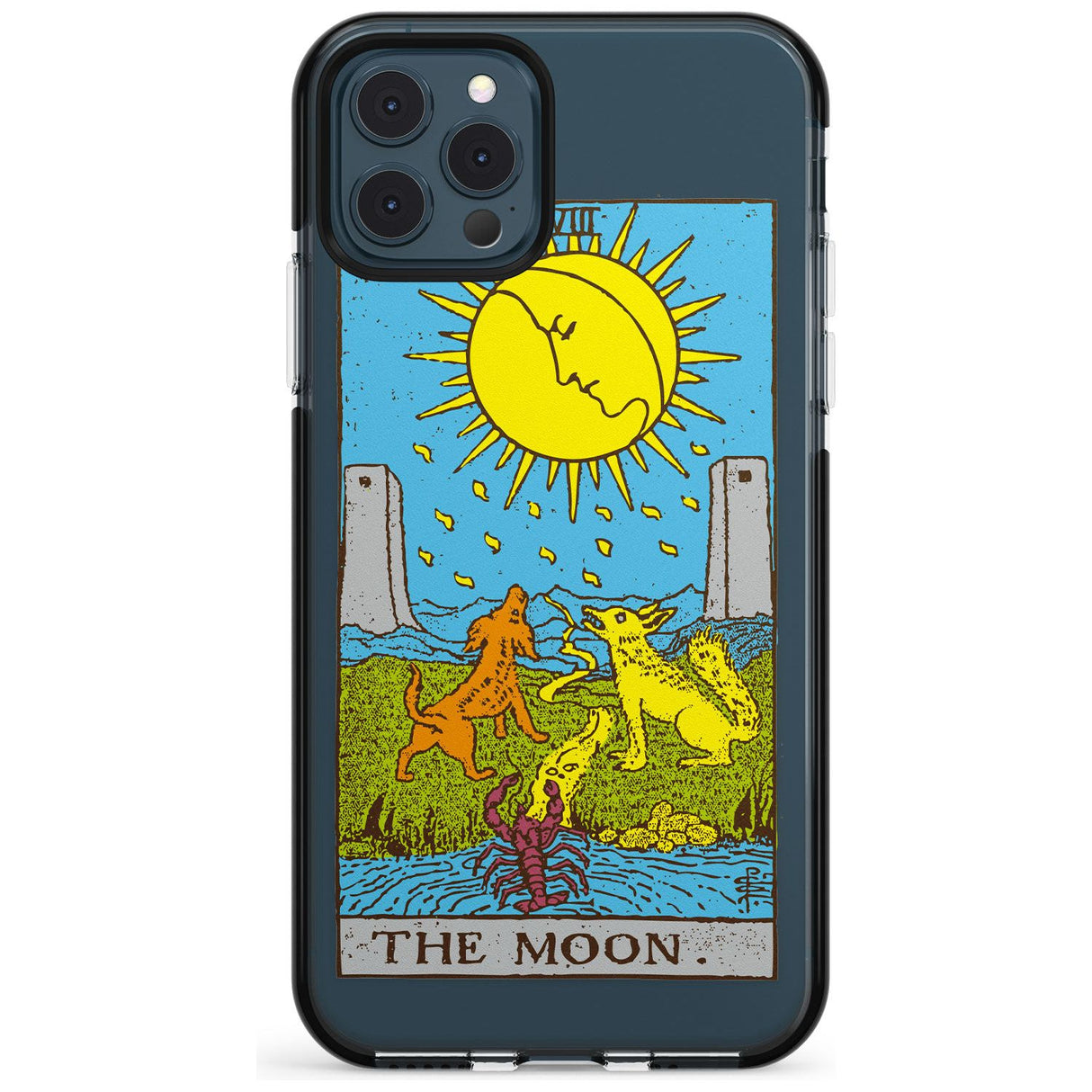 The Moon Tarot Card - Colour Pink Fade Impact Phone Case for iPhone 11