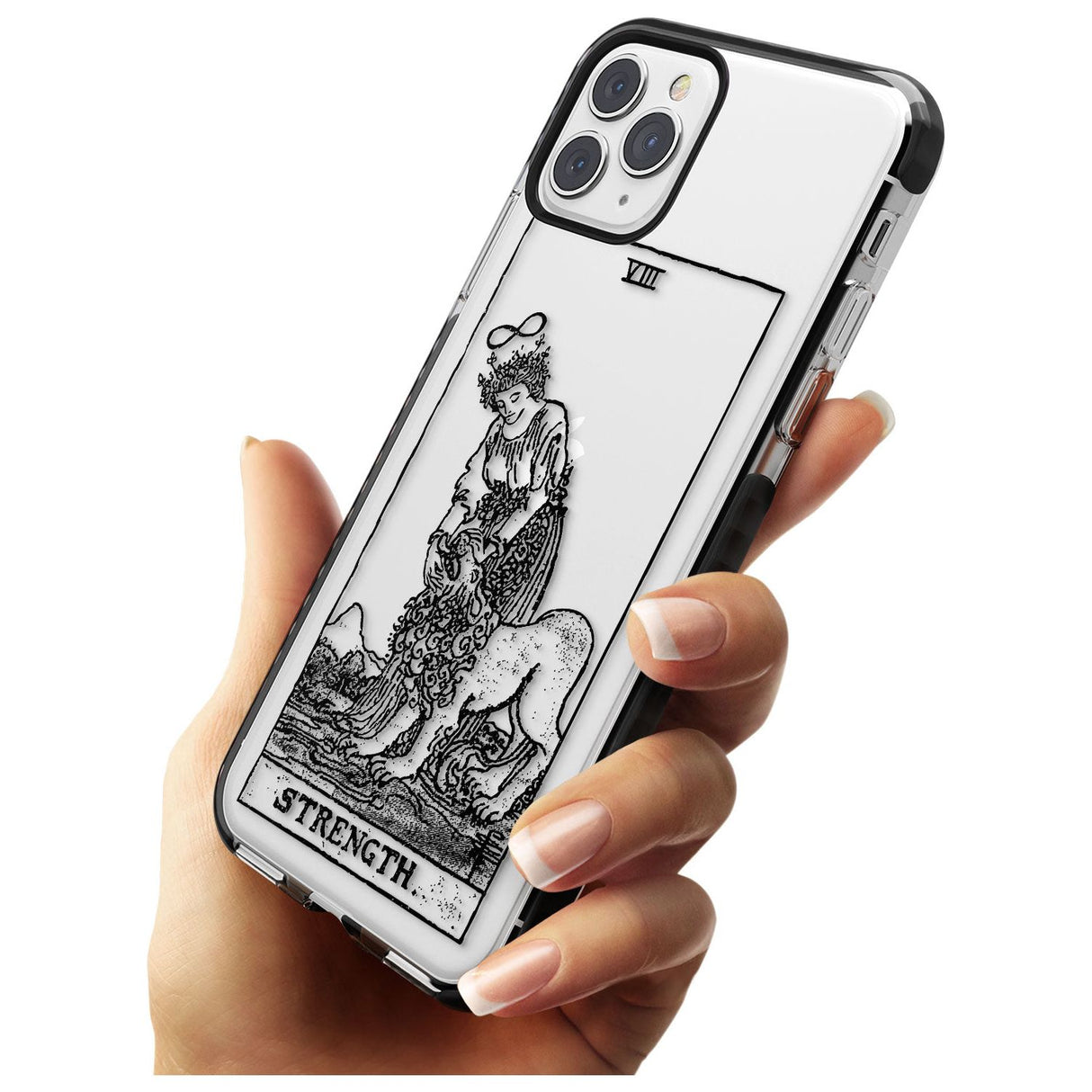 Strength Tarot Card - Transparent Pink Fade Impact Phone Case for iPhone 11