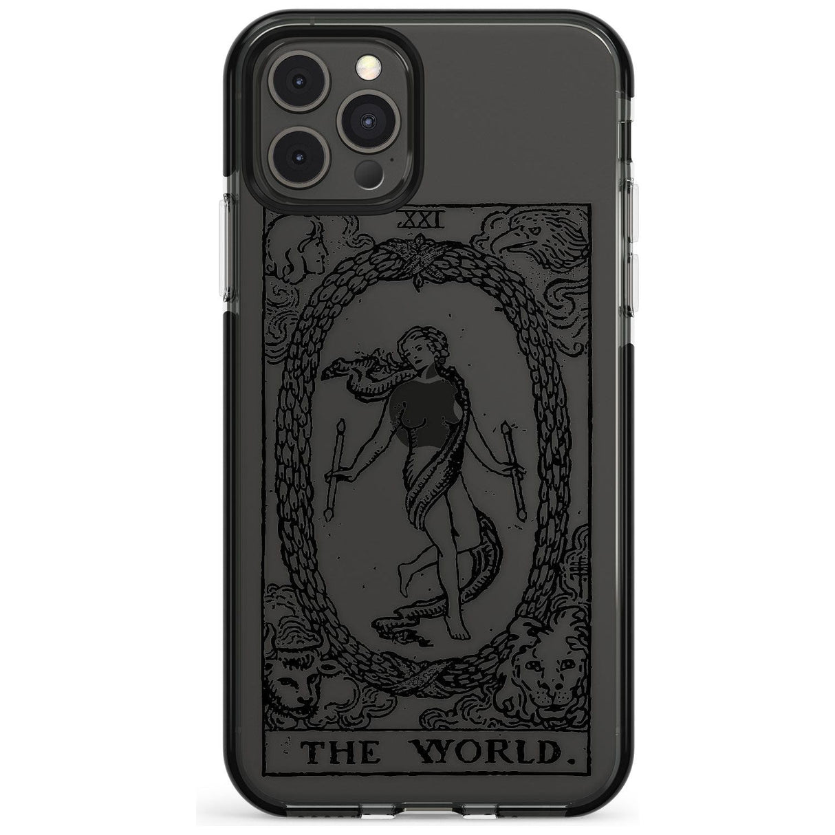 The World Tarot Card - Transparent Pink Fade Impact Phone Case for iPhone 11