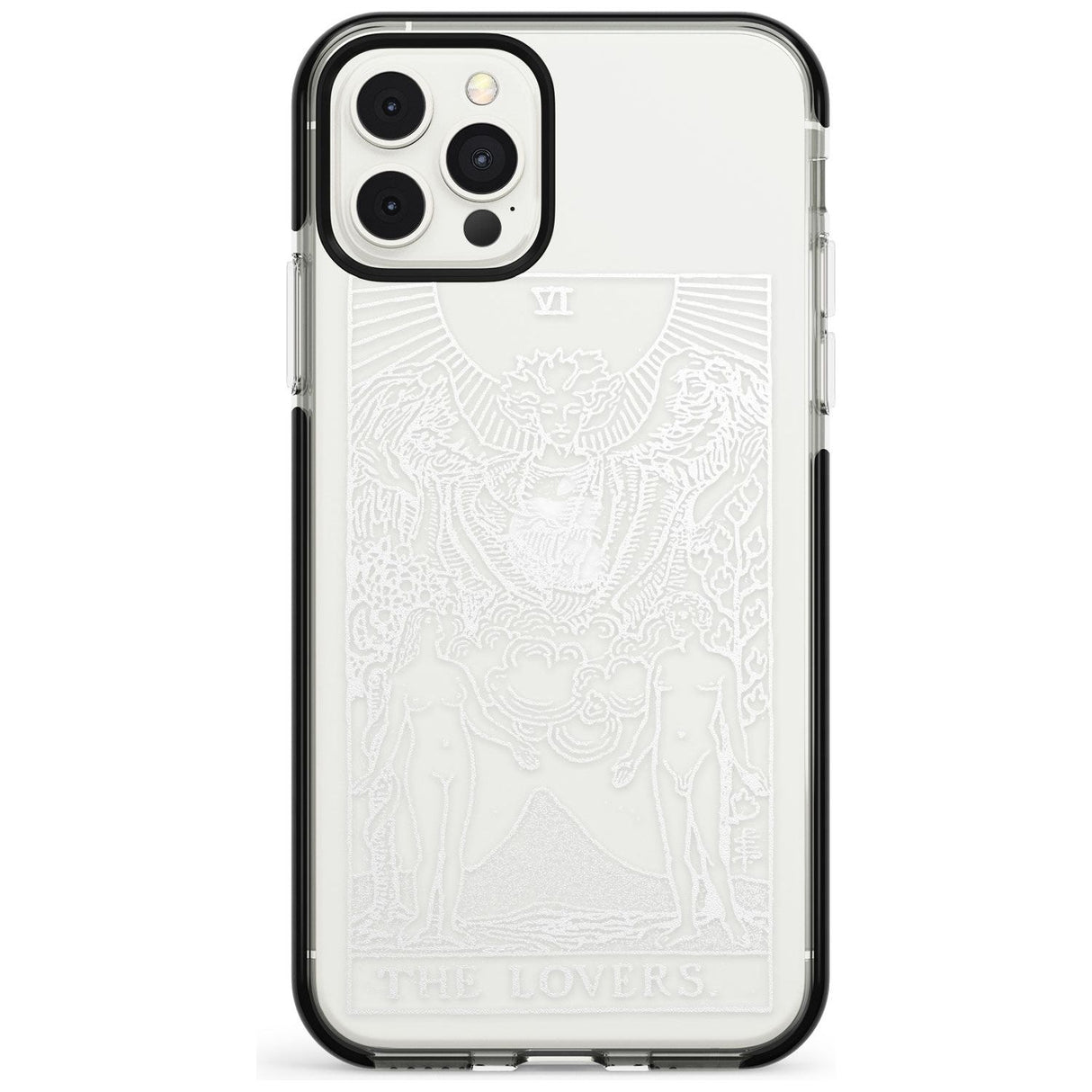 The Lovers Tarot Card - White Transparent Pink Fade Impact Phone Case for iPhone 11