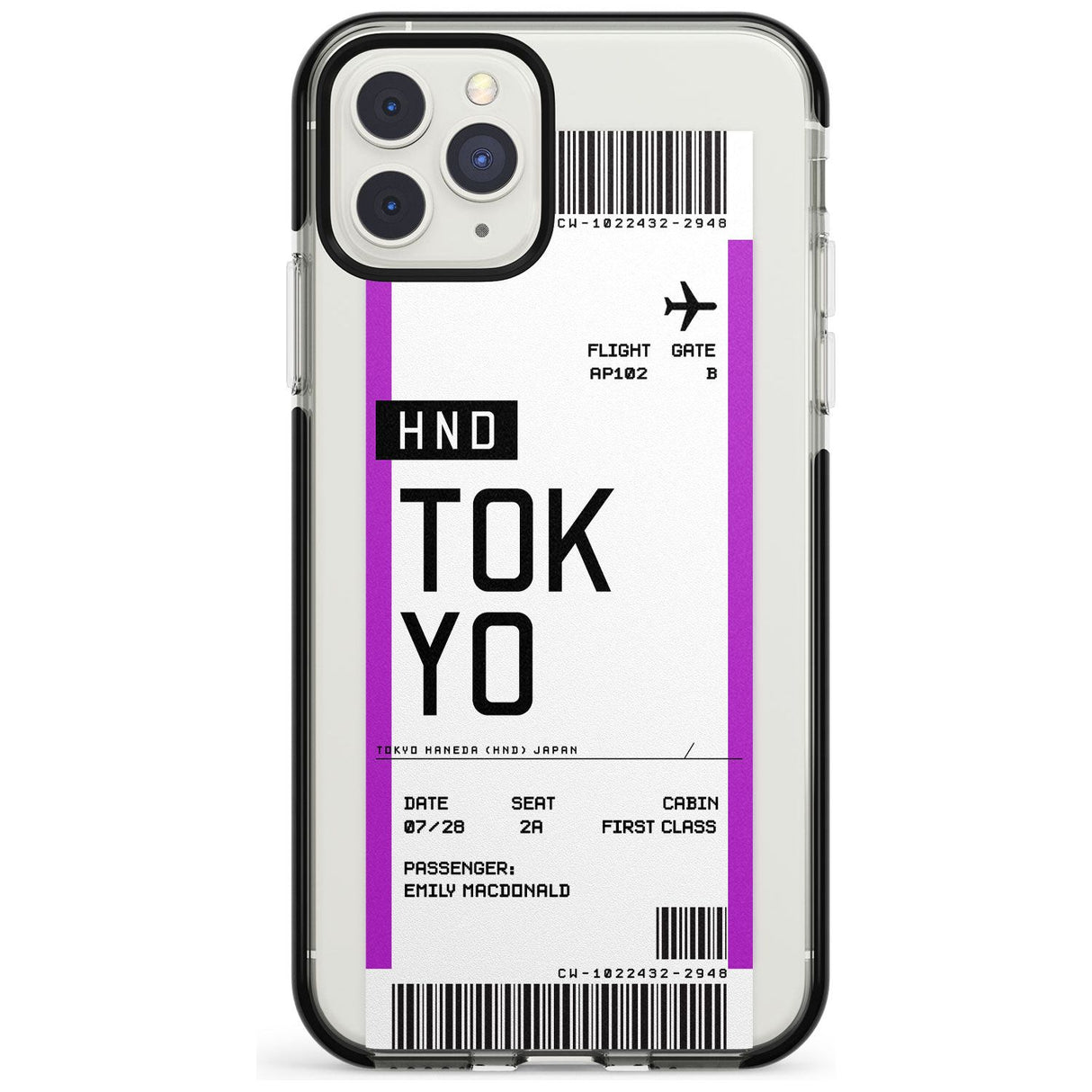 Tokyo Boarding Pass iPhone Case  Black Impact Custom Phone Case - Case Warehouse