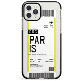 Paris Boarding Pass iPhone Case  Black Impact Custom Phone Case - Case Warehouse