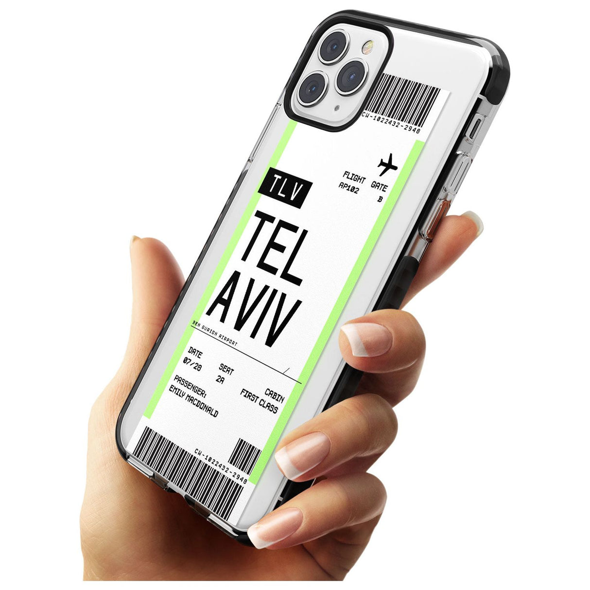 Tel Aviv Boarding Pass iPhone Case   Custom Phone Case - Case Warehouse