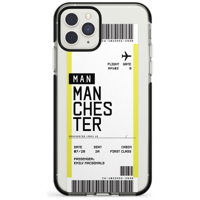 Manchester Boarding Pass  Black Impact Custom Phone Case - Case Warehouse