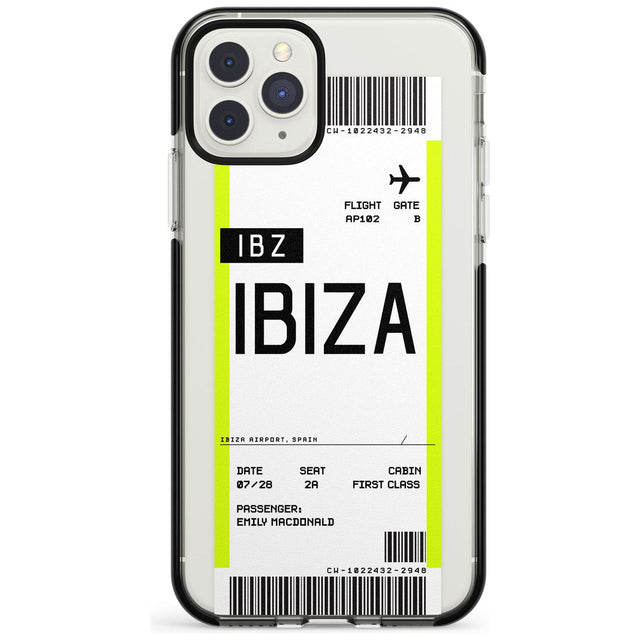 Ibiza Boarding Pass iPhone Case  Black Impact Custom Phone Case - Case Warehouse