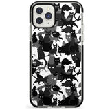 Black & White Cat Camouflage iPhone Case  Black Impact Phone Case - Case Warehouse