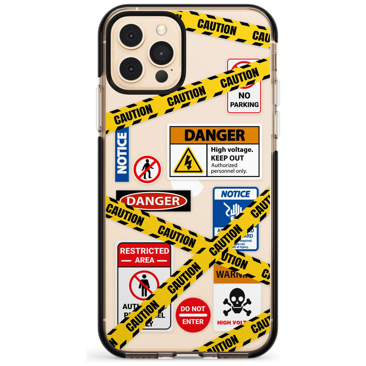 CAUTION Pink Fade Impact Phone Case for iPhone 11