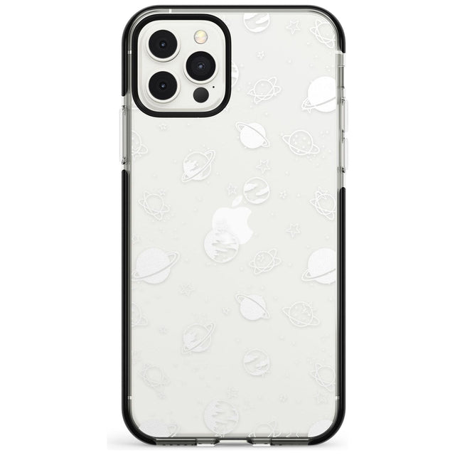 White Planets on Clear Pink Fade Impact Phone Case for iPhone 11