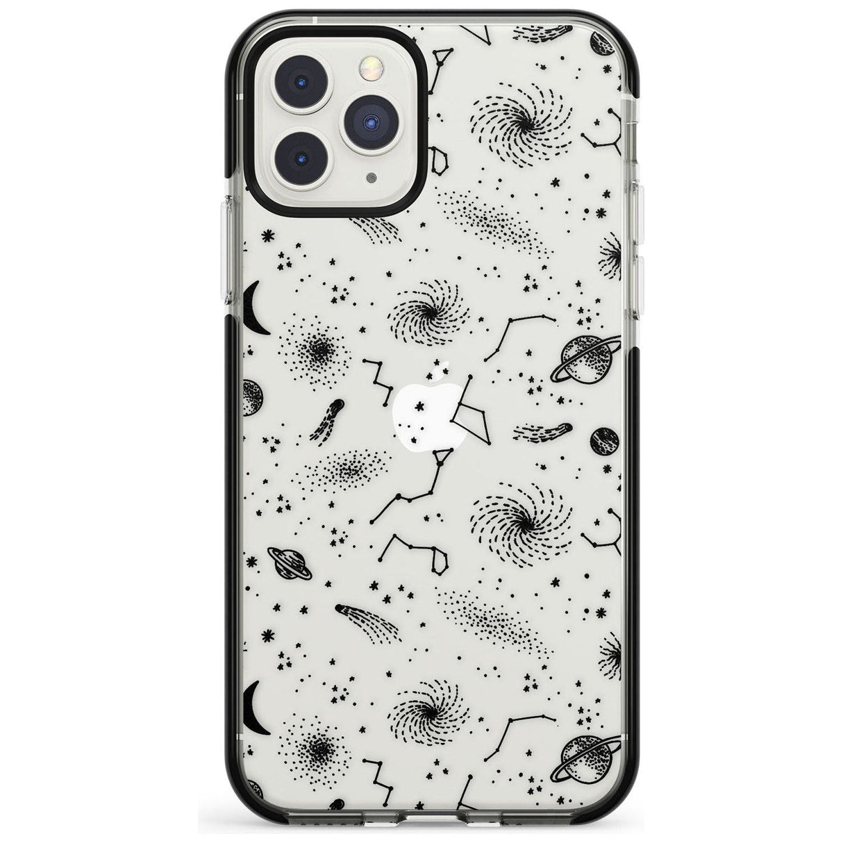 Mixed Galaxy Pattern Black Impact Phone Case for iPhone 11 Pro Max