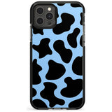 Blue and Black Cow Print Black Impact Phone Case for iPhone 11