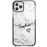 White Marble iPhone Case  Black Impact Custom Phone Case - Case Warehouse