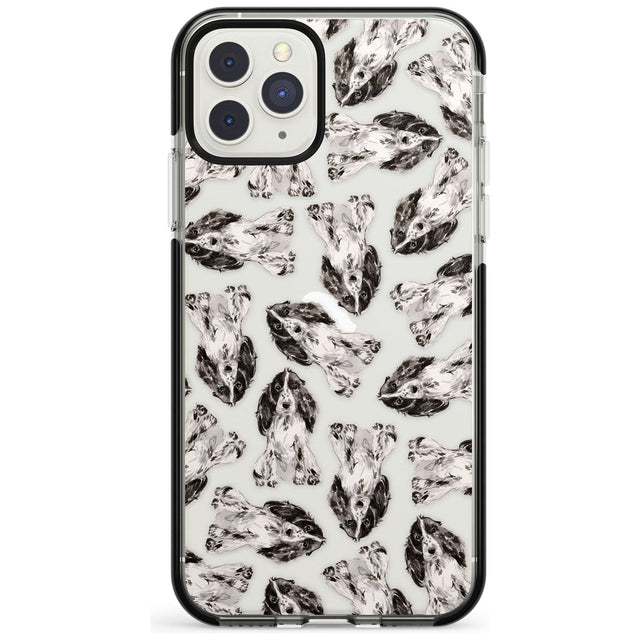 Cocker Spaniel (Black) Watercolour Dog Pattern Black Impact Phone Case for iPhone 11 Pro Max