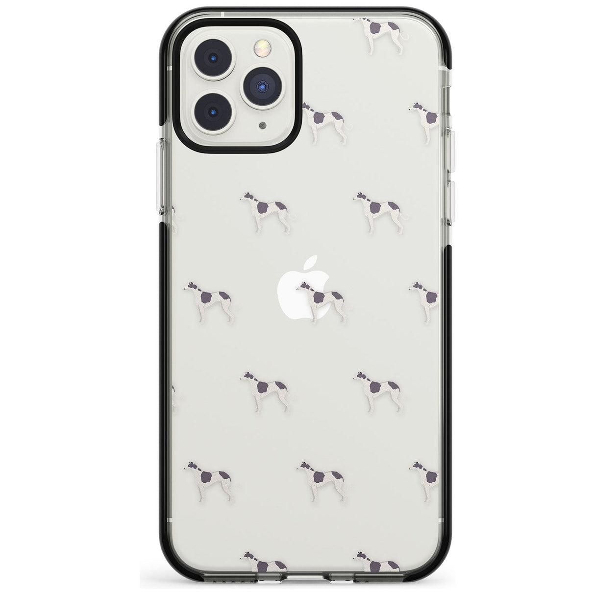 Greyhound Dog Pattern Clear Black Impact Phone Case for iPhone 11 Pro Max