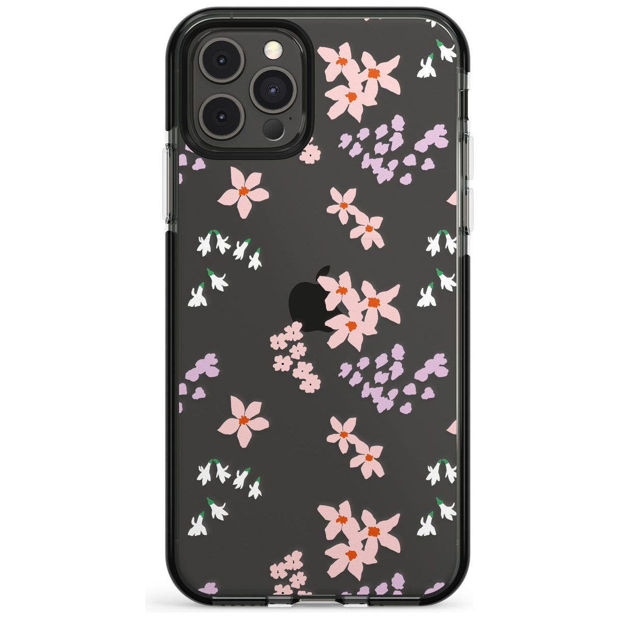 Pink & Purple Flower Mix: Clear Pink Fade Impact Phone Case for iPhone 11