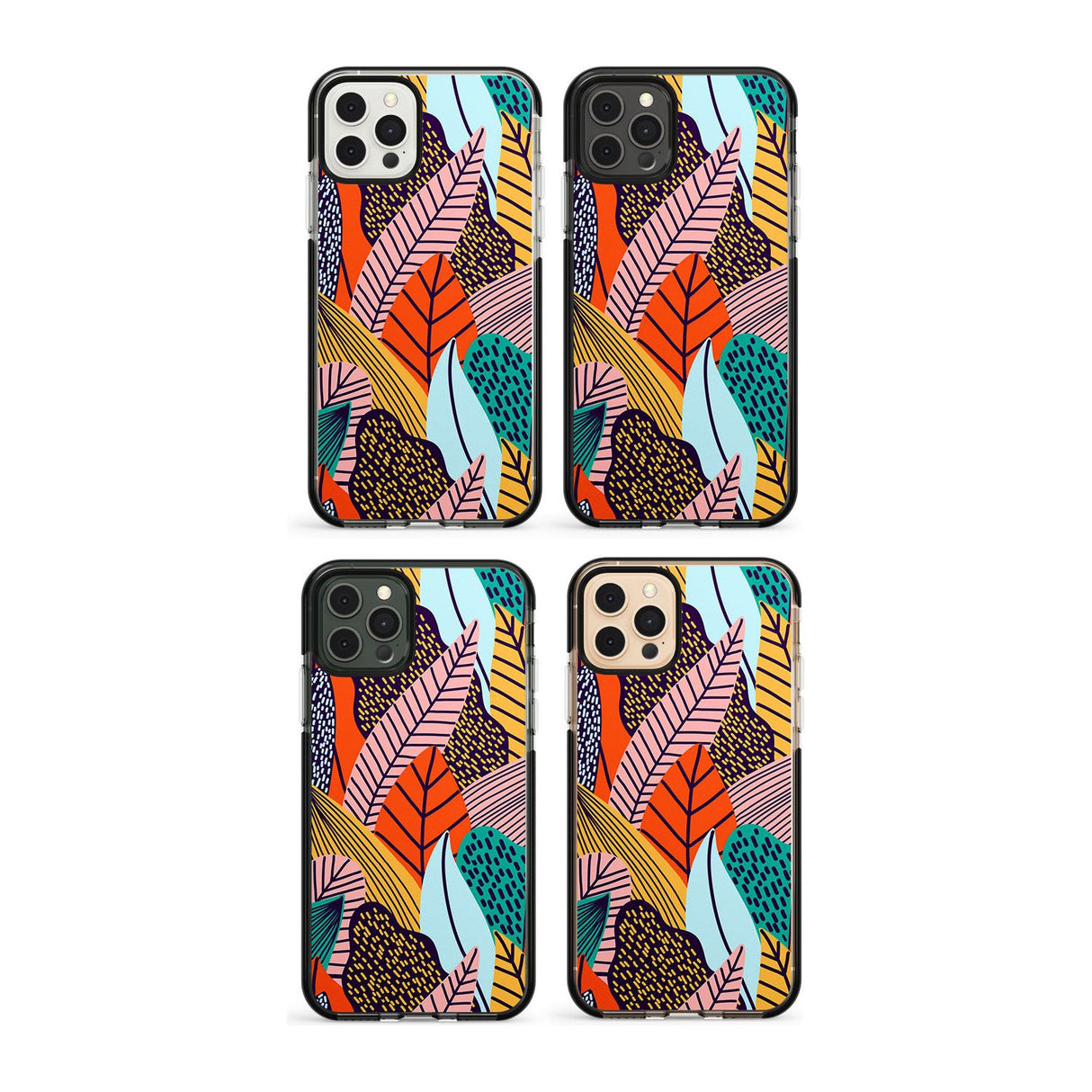 Abstract Leaves Impact Phone Case for iPhone 11, iphone 12