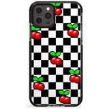 Checkered Cherry Black Impact Phone Case for iPhone 11