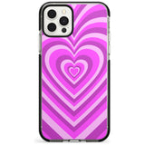 Pink Heart Illusion Black Impact Phone Case for iPhone 11